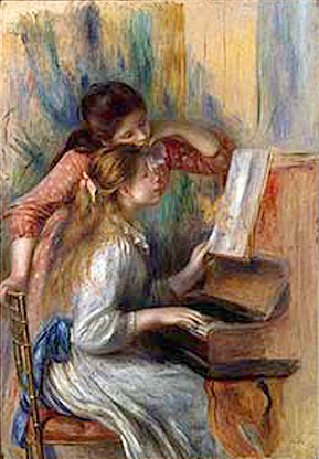 Jeunes filles au piano de Auguste Renoir