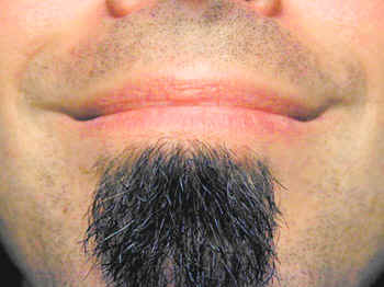 Texture de la barbe et de la peau des lvres